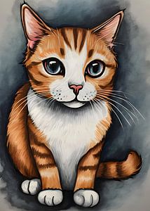 Mignon chat tabby orange