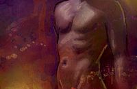 Torso in fuchsia - Mannelijk naakt