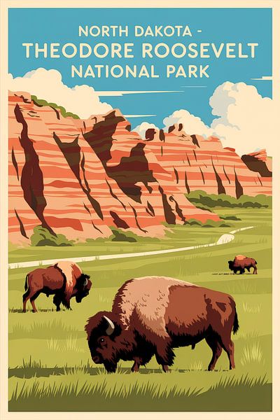 North Dakota von Poster Art Shop