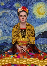 Mexican woman with flowers in her hair by Cats & Dotz