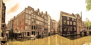 Zeedijk Oudezijds Achter-Voorburgwal Amsterdam Nederland Sepia van Hendrik-Jan Kornelis
