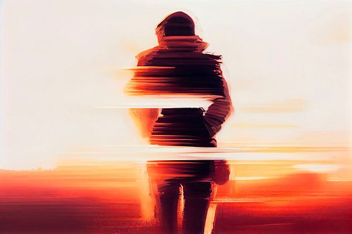 Abstrakter Mann mit groben Pinselstrichen