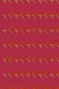 Retro kunst uit de jaren 70. Abstracte geometrische vormen in roze, oranje, geel. van Dina Dankers thumbnail