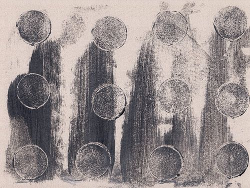 Moderne abstracte rustieke wabi-sabi kunst. Cirkels I.