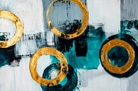 Abstrakte Kunst mit goldenen Kreisen