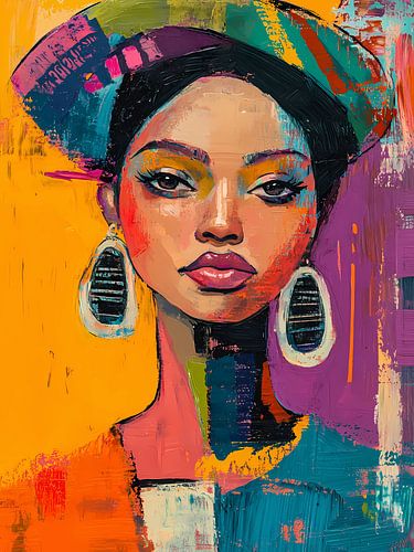 African woman portrait painting