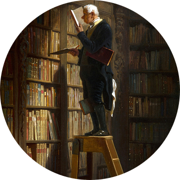 Carl Spitzweg, De boekenwurm - 1850 van Atelier Liesjes