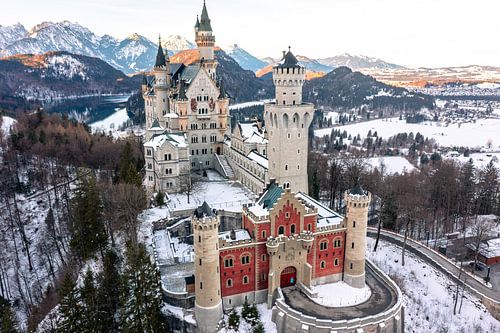 Château royal de Neuschwanstein en hiver, Bavière, Allemagne