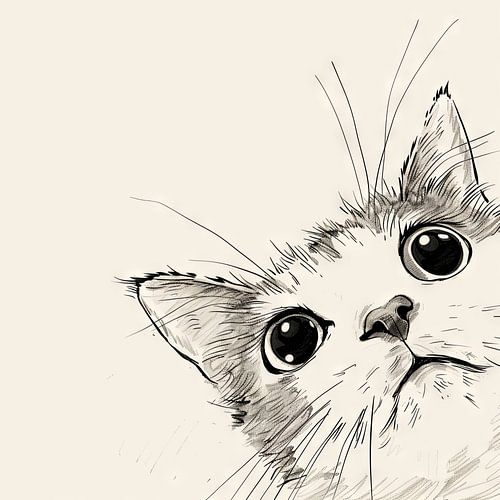 Curious cat - Illustration