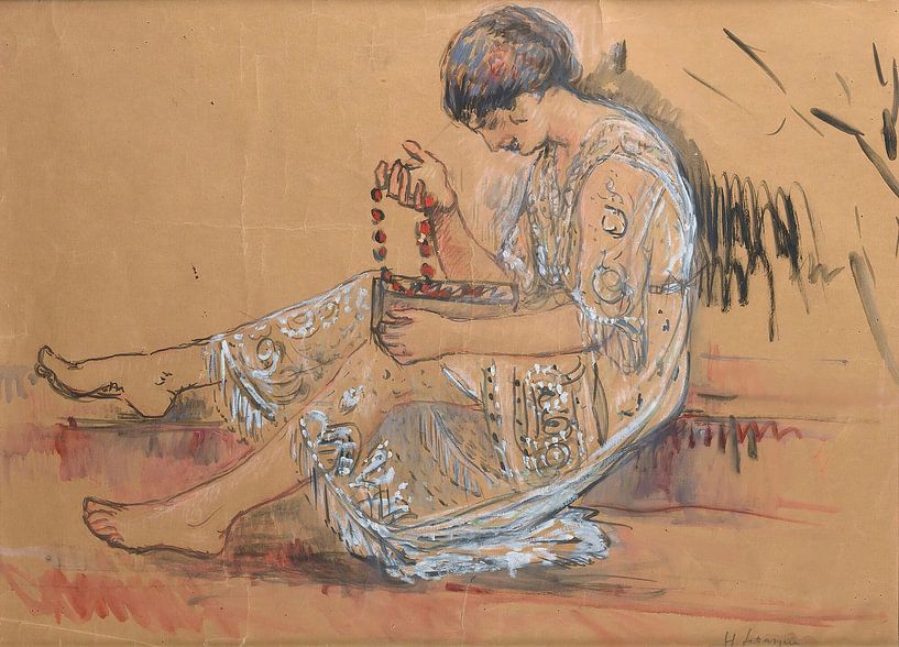 Vrouw met halsketting (studie) van Peter Balan