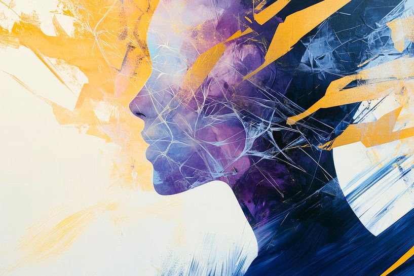 Profile of a woman in bright colours by Poster Art Shop