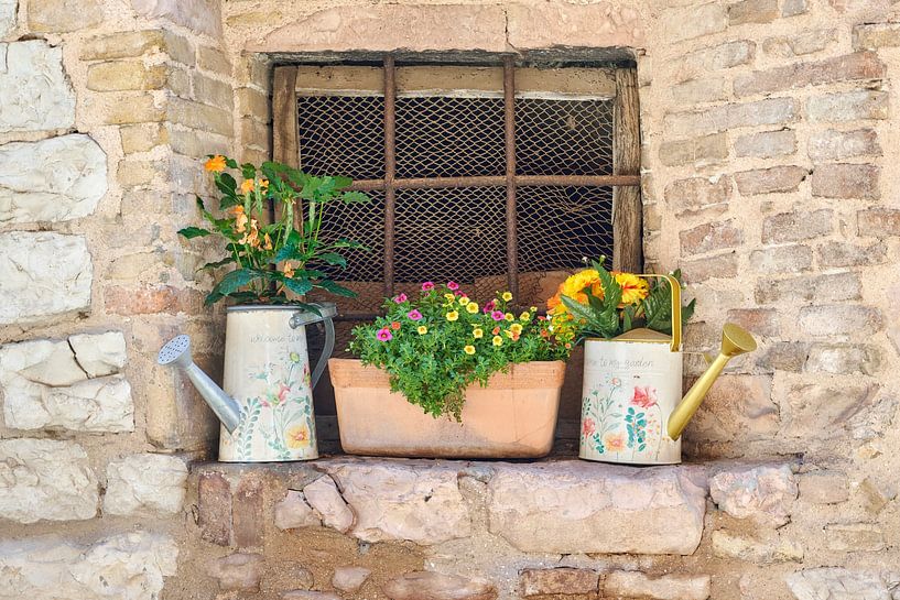 Mini-Garten im blumenreichen Spello, Umbrien von Jenco van Zalk