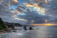 Zonsondergang aan Playa de Silencio (Asturië, Spanje) van Heidi Bol thumbnail
