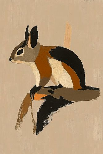 Squirrel on a Branch in Earth Harmony