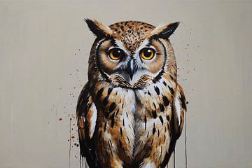 Portrait brown owl by De Muurdecoratie