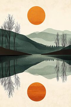 Berglandschap in Spiegelbeeld no.3 van Studio BB