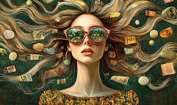 Woman with Wavy Hair by Art Whims