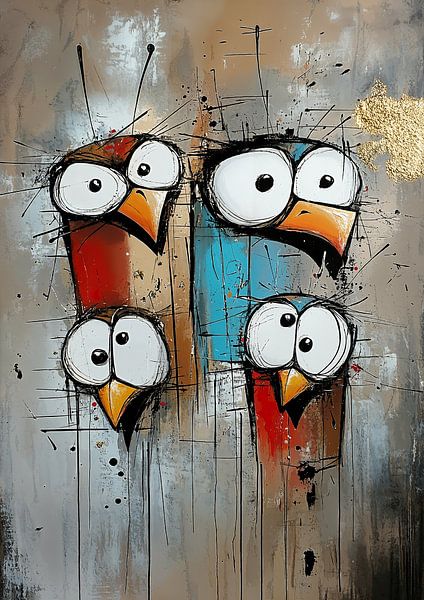 Portret Vogels van Blikvanger Schilderijen