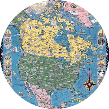 Historische kaart van Noord-Amerika van World Maps