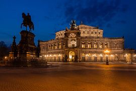 The Semperoper Dresden at the Blue Hour by Michel Lask