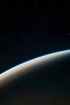 Sterrenhemel boven planeetcurve van Poster Art Shop