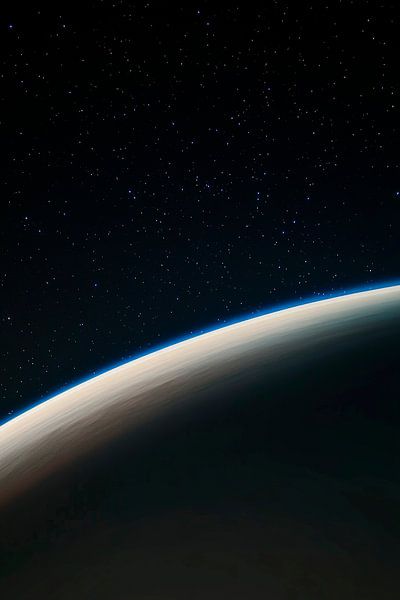 Starry sky over planetary curve by Poster Art Shop