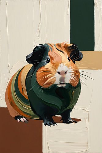 Kleurrijke abstracte cavia schildering