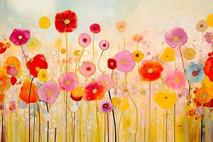 Coquelicots bouquet de fleurs joyeux