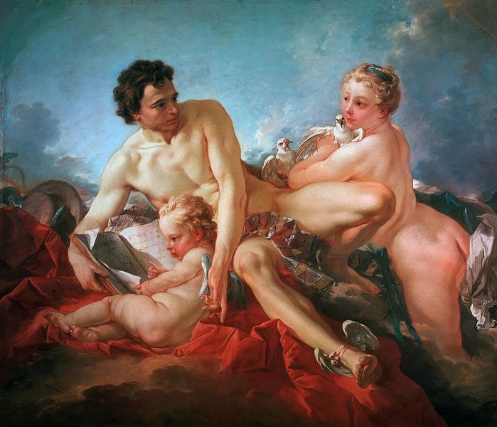 François Boucher - Het onderwijs van de liefde van 1000 Schilderijen