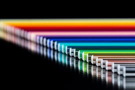 Bleistifte in einer Reihe.