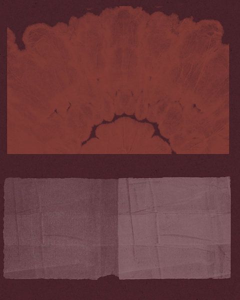 Organic and botanical shapes in terracotta, wine red and lilac. by Dina Dankers