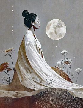 Japandi - In het Moment van de Maan van GᎥรєlค Art Ŧ๏г Y๏ย