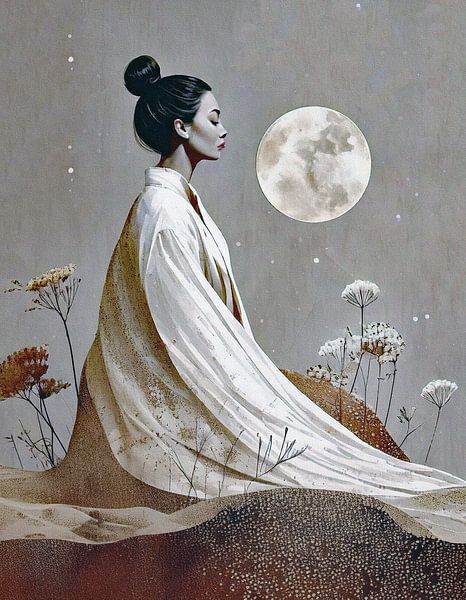 Japandi - In the Moment of the Moon by GᎥรєlค Art Ŧ๏г Y๏ย