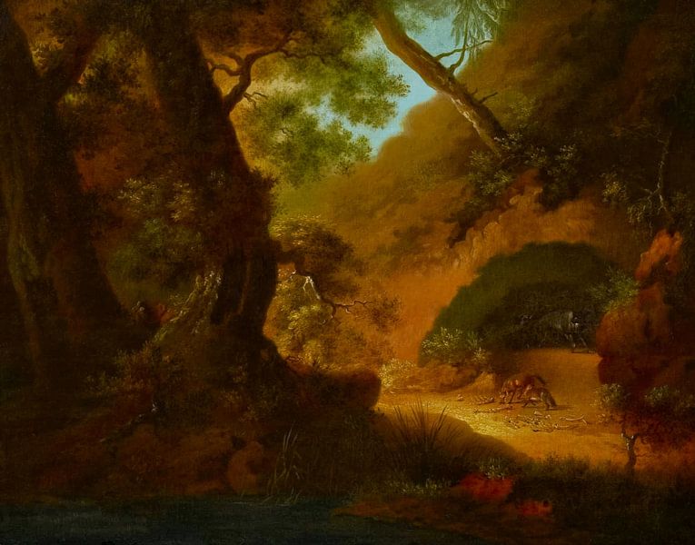 Loups dans la forêt devant une grotte - Caspar David Friedrich par Accessible Art