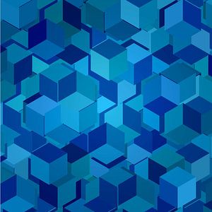 Zerfallende blaue Würfel