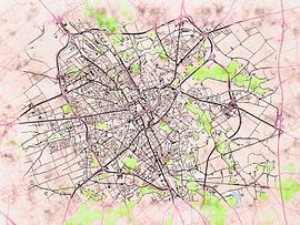 Carte de Troyes avec le style 'Soothing Spring' sur Maporia