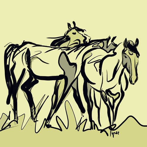 Horses the yearlings