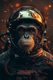 Singe futuriste astronaute au design hyperréaliste sur Poster Art Shop
