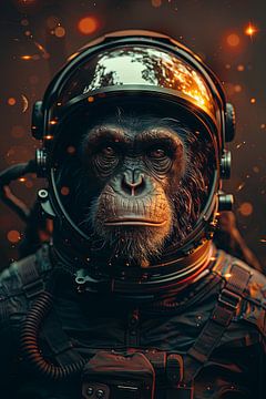 Futuristic monkey astronaut with hyper-realistic design by Felix Brönnimann