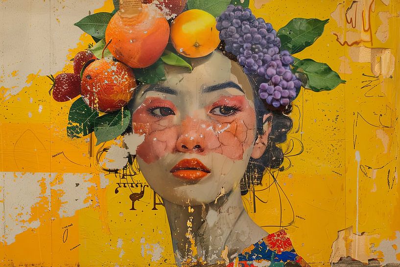 Japanese portrait with fruit by Egon Zitter