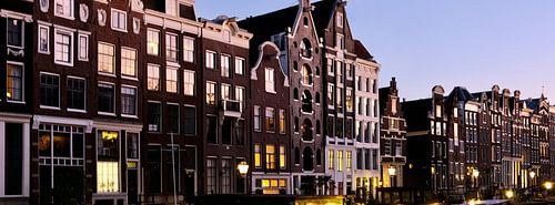 Amsterdam, Gables Herengracht au crépuscule