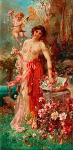 Schönheit im Blumengarten, hans zatzka