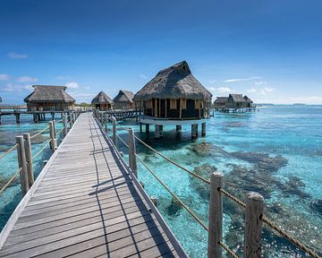 Bungalow huisjes over het water van Nick de Jonge - Skeyes