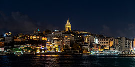 Nachtaufnahme Galata und Galaturm in Istanbul von Dieter Walther