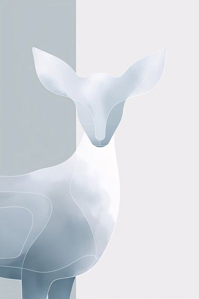 Abstract minimalist deer design by Art & Soul Creations