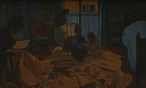 Félix Vallotton - Die Wäscherin, Blaues Zimmer (1900)
