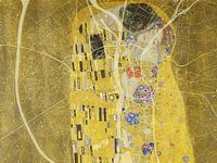 Map of Maastricht with the Kiss by Gustav Klimt