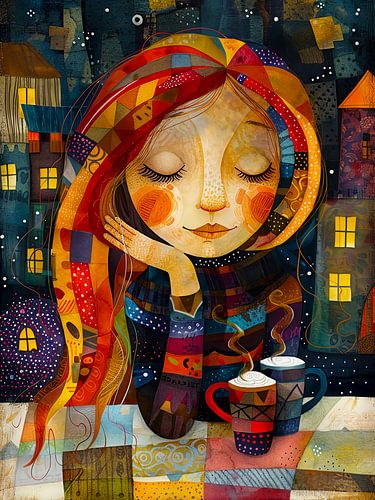 grillig meisje dat koffie drinkt