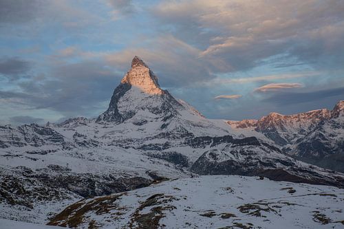 Alpenglow Matterhorn bij Zermatt