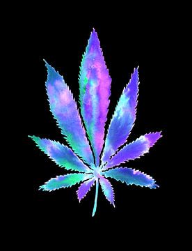 Purple Cannabis Leaf by Sebastian Grafmann